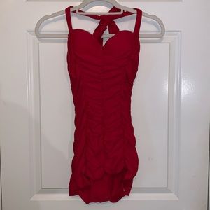 Halter one piece swimsuit. Unique Vintage brand size medium. Color red